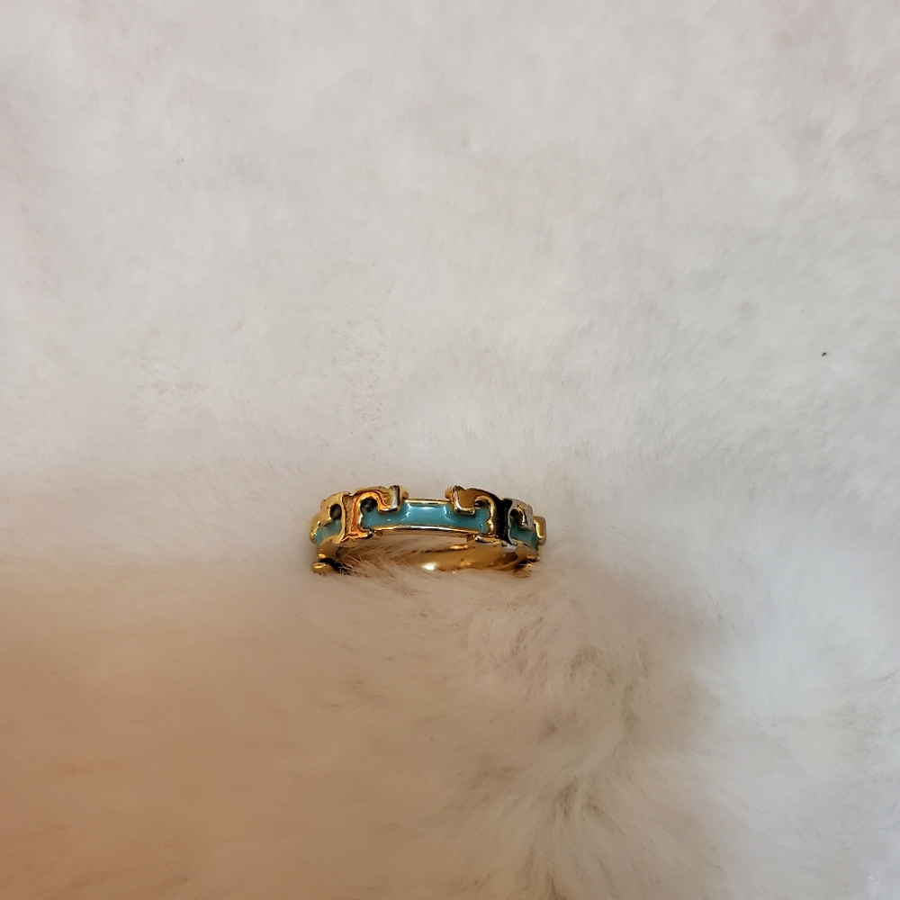 Tory Burch Serif-T Enamel Stackable Ring Size 7 M… - image 3